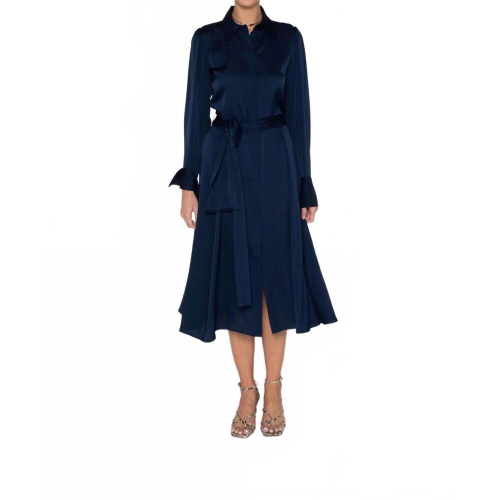 NEW NOUVELLE / SILK95FIVE la marais dress in navy